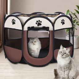 Portátil Folding Octogonal Pet Tent, Cat Tent, Dog Kennel, Dog Pen, Sala de entrega, Oxford, Bunai, ao ar livre - Image 3