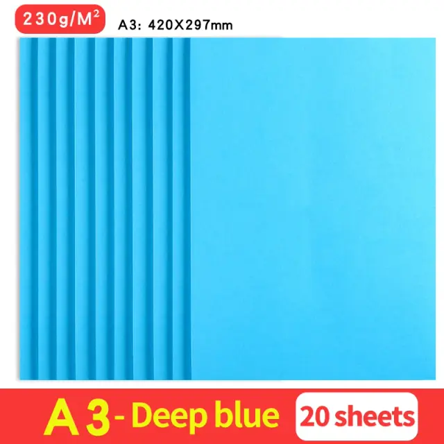 Cartão de Papel Colorido A3 230g para Cartões de Visita e Projetos DIY - Pacote com 10 ou 20 Folhas para Scrapbook e Arte