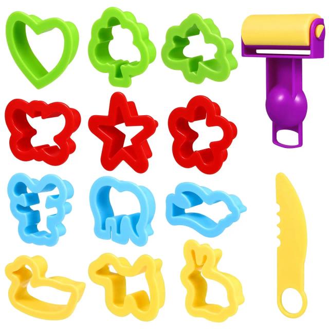 Kit de Ferramentas de Modelagem de Argila para Crianças - Rolos, Moldes e Acessórios para Brincadeiras Criativas