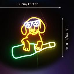 Bassê Neon Sign Para Jogos de Quarto Infantil, Animais De Estimação, Decoração em Bar, Cachorros Amantes, Presentes de Natal e Aniversário - Image 6