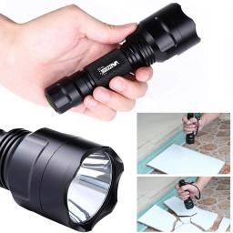 LED Lanterna de Caça Tática, Tiro Scout Lights Set, USB Tocha Recarregável, Verde, Vermelho, Branco, C8, 350LM, 600-800 Yards Range - Image 2
