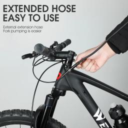 Oeste bicicleta-bomba de alta pressão bicicleta, 140psi, com calibre para garfo, inflator pneu, válvula presta schrader, para ciclismo - Image 2