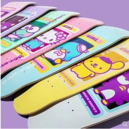 Sanrio Cartoon Skateboard Set para crianças e adultos, presentes profissionais, Hello Kitty, My Melody, Cinnamoroll, Kuromi, novo - Image 4