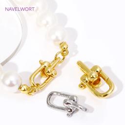 18K banhado a ouro Primavera Fechos, Latão U Forma Fecho Lagosta, Conector para Jóias Fazendo Suprimentos, DIY Pulseira e Colar Descobertas - Image 1