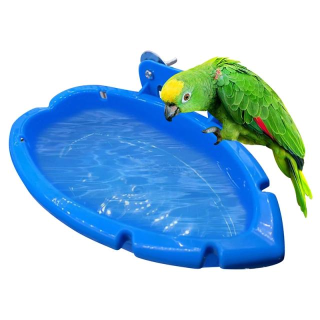 Bandeja Multifuncional para Papagaios com Banheira Azul Criativa e Brinquedos para Pássaros