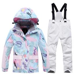 Fato de neve infantil, conjuntos de roupas snowboard, roupa exterior, casaco de esqui, calças, fantasias infantis, moda, menino e menina - Image 3