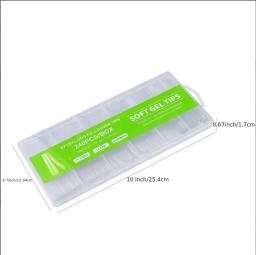 240 pçs extra longo c curva dicas de unhas claro dicas de unhas falsas para gel acrílico imprensa em unhas profissional casa diy com caixa - Image 4