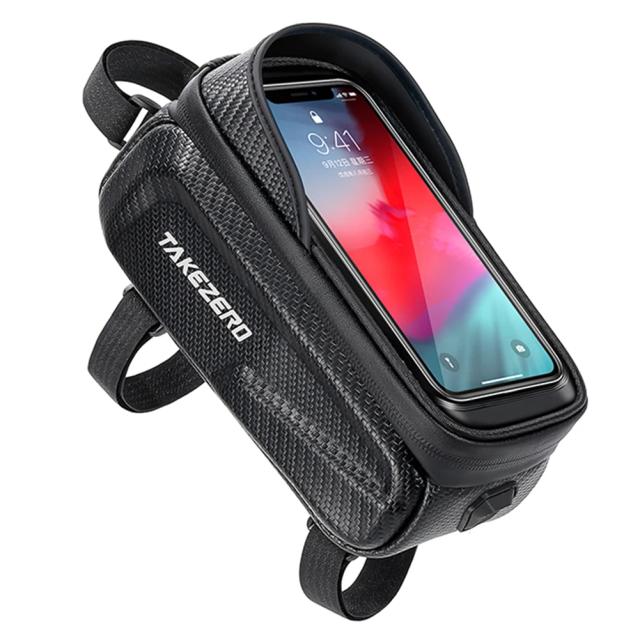 Bicicleta SELVAGEM com Toque na Tela: Bolsa Impermeável para Quadro Frontal e Suporte para Celular, Acessórios Práticos para Ciclismo, 1L
