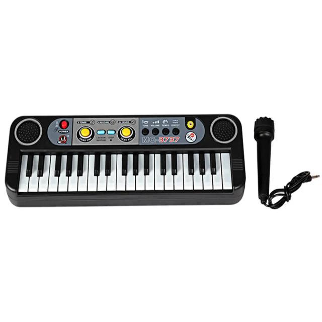Teclado Eletrônico Educacional com Mini Instrumentos Musicais, 37 Teclas e Microfone para Crianças