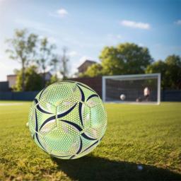 PU Bola De Futebol Para Treinamento De Futebol, Ampla Aplicação, Luminosa, Adequado Para Todos Os Níveis De Habilidade, Hexágono, Tamanho 5 - Image 3