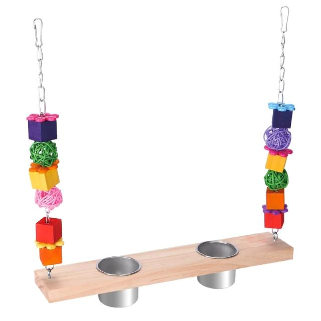 Comedouro Completo para Pássaros com Alimentador, Balanço e Brinquedos para Papagaios e Aves de Estimação
