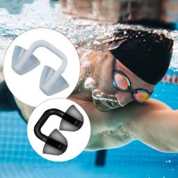 Silicone Natação Nose Plugs, Protetor De Nariz Confortável, Clipe De Nariz À Prova D' Água Reutilizável, Acessórios de Natação Profissional - Image 1