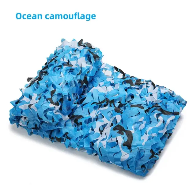 Barraca Camuflada para Carro com Rede de Proteção Solar em Preto, Verde, Azul e Bege para Uso Exterior na Floresta