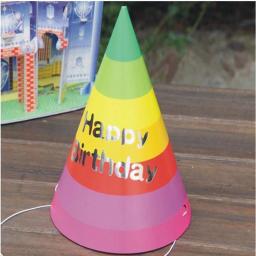 Conjunto de 10 chapéus de cone listrados e coloridos para festa de aniversário infantil, decoração de festa - Image 4