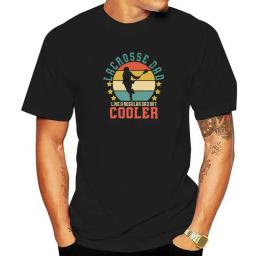 Masculino lacrosse pai vintage engraçado presente do dia dos pais para lax papai camiseta camisetas gráficas algodão adulto tshirts personalizado - Image 1