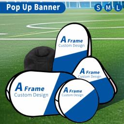 Impressão de logotipo personalizado para publicidade, Pop Up Banners, A Frame Bandeira, Esportes, Oval, Vertical, Circular, Forma Triangular, Design Livre - Image 1