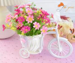 Bicicleta criativa decorativa cesta de flores, ornamento nostálgico para casa, flor artificial triciclo, ornamento do jardim - Image 3