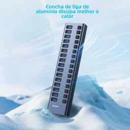 Acasis USB 3.1 10Gbps Hub 16 Portas Splitter extensor usb Transferência De Dados De Carregamento Interruptor Individual Luz Indicadora Para Impressora De Teclado Mouse - Image 5