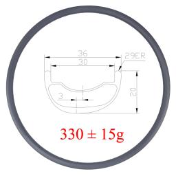 Diengu 330g 36mm assimetria mtb xc aro de carbono bicicleta 29er sem câmara de ar 20mm de profundidade 29 anéis 30mm largura interna - Image 1