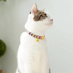 Colarinho colorido para gato e cão, 19-32cm ajustável arnês com sinos, pet fornecimentos - Image 3