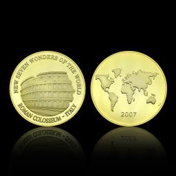 7 Maravilhas do Mundo Moedas Comemorativas, Pirâmide da Grande Muralha, Taj Mahal, Coliseu Romano, Presente do Festival, Coleção - Image 2