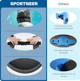 Sportneer água aeróbica cinto equipamentos cintos aqua flutuador flutuação ajuda cinto de flutuabilidade acessórios de treinamento aquático para fitness - Image 5