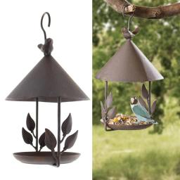 Rainproof Iron Bird Feeder, Windproof pendurado estilo, Pet Feeding Supplies, decoração do jardim ao ar livre - Image 2