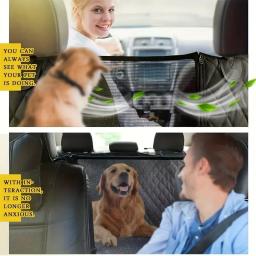 Capa de assento para cães para banco traseiro, capas de assento de carro para cães 100% à prova d'água com janela de malha, rede antiderrapante para carro de cachorro, c - Image 5