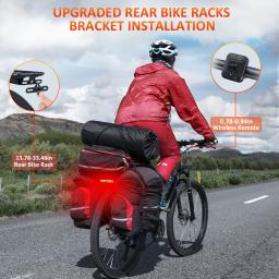 Anchtek-Alarme de bicicleta sem fio com turn signal, Carregamento USB, Lâmpada traseira do freio de bicicleta com suporte de montagem, IP65 impermeável - Image 2