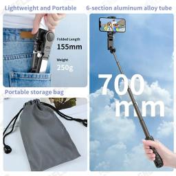 Keelead gimbal de rotação 360, tripé selfie stick com luz de preenchimento remota seguindo tiro, estabilizador para smartphone ao vivo/vlog - Image 4