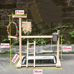 Suporte de poleiro para playground de pássaros, copos de alimentação, escada de escalada, suporte para papagaio, exercício playgym para periquito, calopsita loveb - Image 5