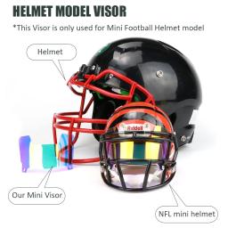 Universal Rugby capacete ornamentos, viseira com clipe, futebol americano, NFL, Mini modelo, viseira, Rugby Eye Shield, substituível, 1, 4 - Image 2