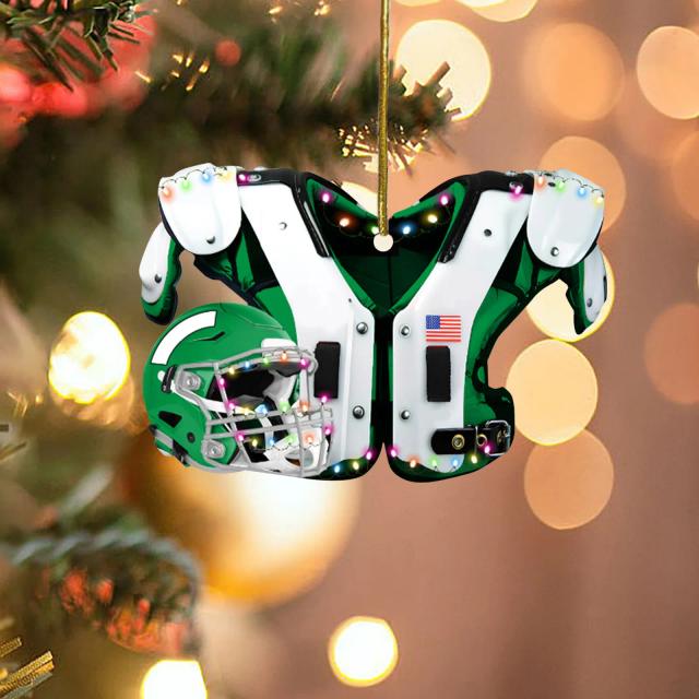 Pingente de Acrílico Plano Retrovisor em Forma de Futebol Americano para Decoração de Natal e Artesanato DIY