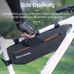 ROCKBROS bolsa quadrada para ciclismo e MTB, acessório, cesta de bicicleta para cano frontal superior, resistente à água e sujeira - Image 3
