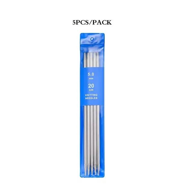 Agulhas de Tricô em Aço Inoxidável - Conjunto Duplo para Suéteres, Tamanhos 2-5mm, 20cm, 5-35 Peças