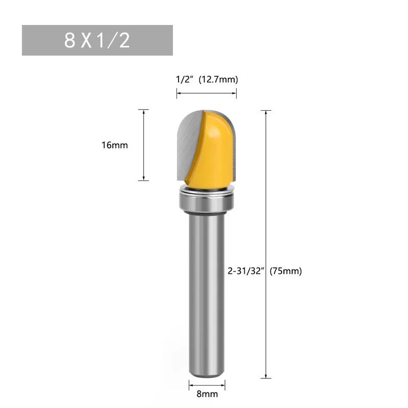 Shank Router Bit Set para madeira, fresa de nariz redondo, tigela e bandeja, 6mm de diâmetro, 8mm, 6mm, CNC, 6,35mm - Image 1