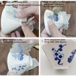 Jingdezhen-papel de transferência argila, papel de porcelana azul e branco, 1pcs, 47x35cm - Image 5