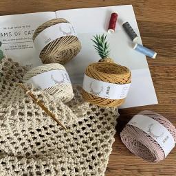 Fio de algodão tecido à mão para saco, Fio DIY Crochet de lã, Fio para almofada de tricô manual, 9 fios, 100g - Image 5