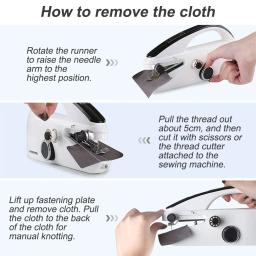 Máquina de costura portátil com USB elétrico, Máquina de costura automática, Máquinas de alfaiataria, Roupas, Casa, Ferramentas de viagem - Image 6
