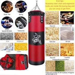 Durável Boxing Heavy Punch Bag com Corrente de Metal, Mosquetão, Fitness Training Gancho, Kick Fight Karatê, Taekwondo, Punch Sandbag - Image 4