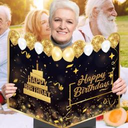 Enorme cartão de aniversário 21x15in, cartão personalizado de tamanho grande, cartões de feliz aniversário, grandes sinais de festa de feliz aniversário, livro de visitas gigante - Image 3