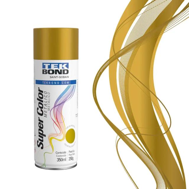 Tinta Spray Metálica Ouro 350ml - Tekbond para Acabamento Brilhante e Durável