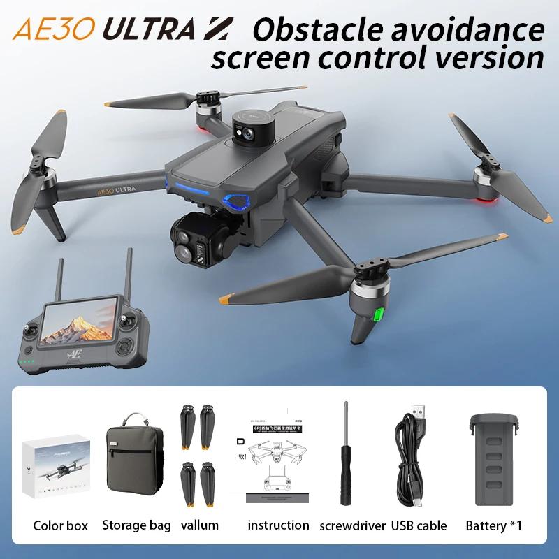 AE30 Ultra GPS Drone 4K Profesional HD Câmera 3 Eixos Gimbal Brushles Airdrop RC Quadcopter 5.5 polegadas Controle de Tela Drones de Pesca - Image 1