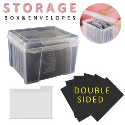 Caixa de armazenamento transparente para artesanato com 6 divisores de abas/folhas magnéticas fortes de dupla face/envelopes de plástico organizador de carimbo de corte - Image 1