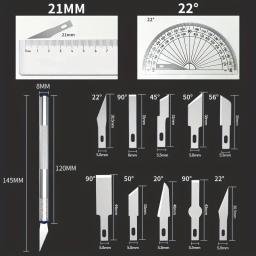 13 pçs metal escultura faca caneta arte selo corte manual combinação recortes de papel antiderrapante gadget diy ferramenta de reparo de precisão - Image 3