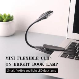 Mini portátil flexível Luzes LED Livro, Clip-On, brilhante, Livro Luz de Leitura, Lâmpada para PC, Laptop, Notebook, Viagem, Quarto, Leitor de Livros - Image 6