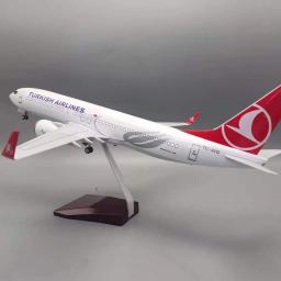 47cm B737-800 companhias aéreas turcas avião de passageiros modelo roda aviões fundidos metal brinquedos em miniatura para meninos para exibição - Image 5