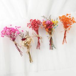 Preservado Bouquet Babysbreath Flores Mini Rose Flor Natural Secas Esquecer Não Me Flor Casa Casamento Festa Talbe Decoração - Image 4