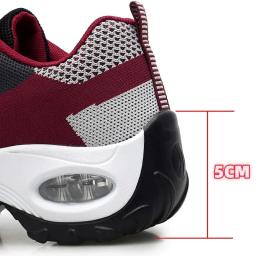 Tenis mulher tênis almofada de ar sapatos caminhada respirável ginásio sapatos de corrida para mulher rendas até plataforma esporte sapato tenes feminino - Image 6