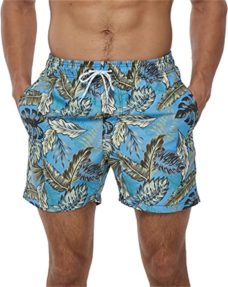 Shorts de banho masculino de verão, calção masculino, calça esportiva, tábua, forro de malha e bolsos - Image 1